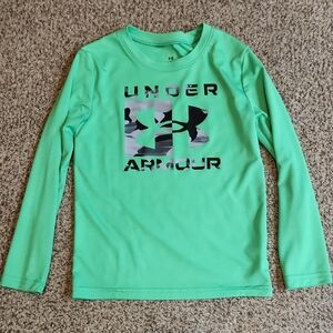 Boys Under Armour Green Long Sleeve Shirt